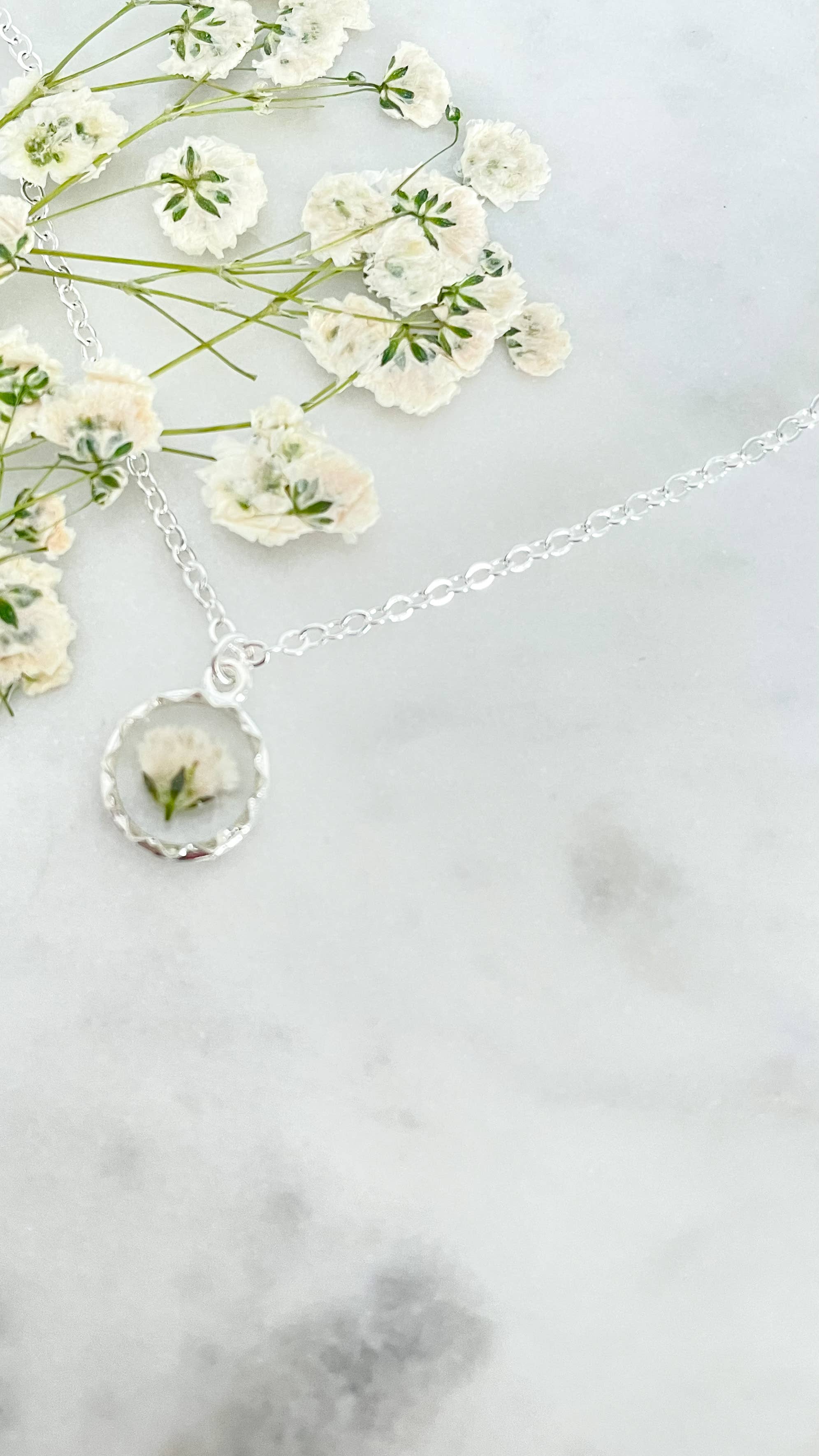 Pressed flower necklace