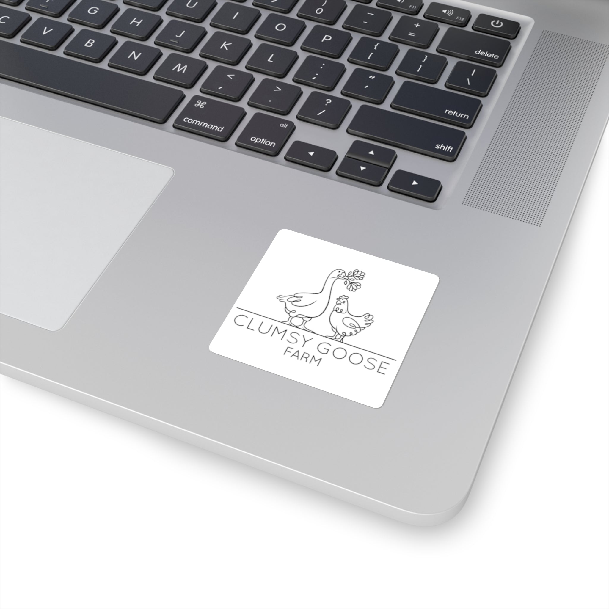 Clumsy Goose Farm Square Sticker — Minimal Farm Logo Decal